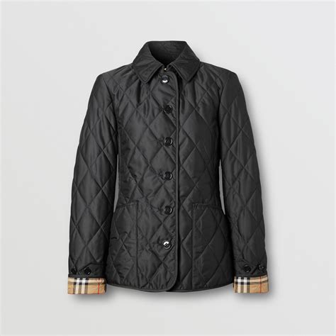 burberry female quilted jacket|Burberry diamond quilted fitted jacket.